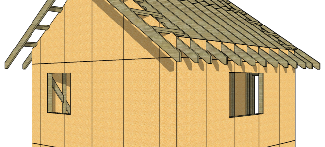 Проект одноэтажного каркасного дома 6х6