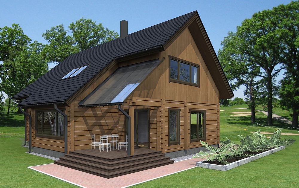 Каркасный дом с мансардой