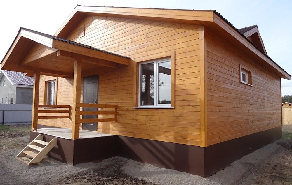 Фасадная отделка имитацией бруса