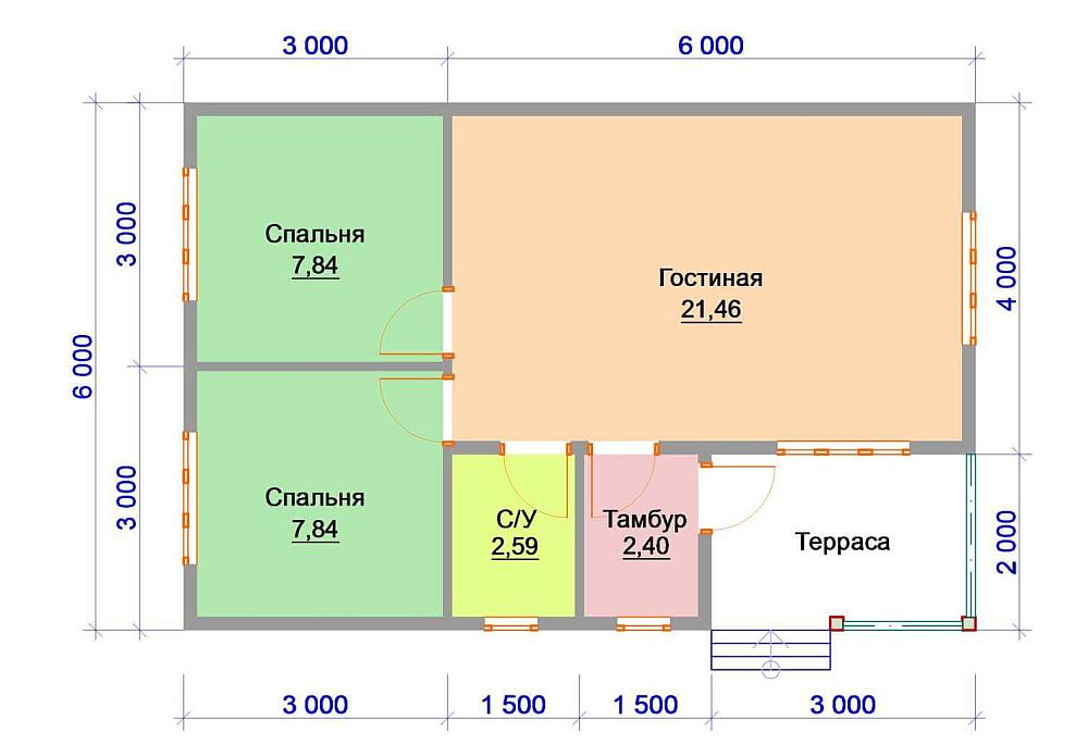 План дома 6*6
