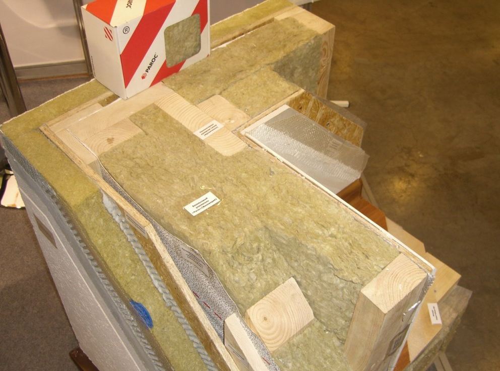 Устройство стены с двойным объемным каркасом