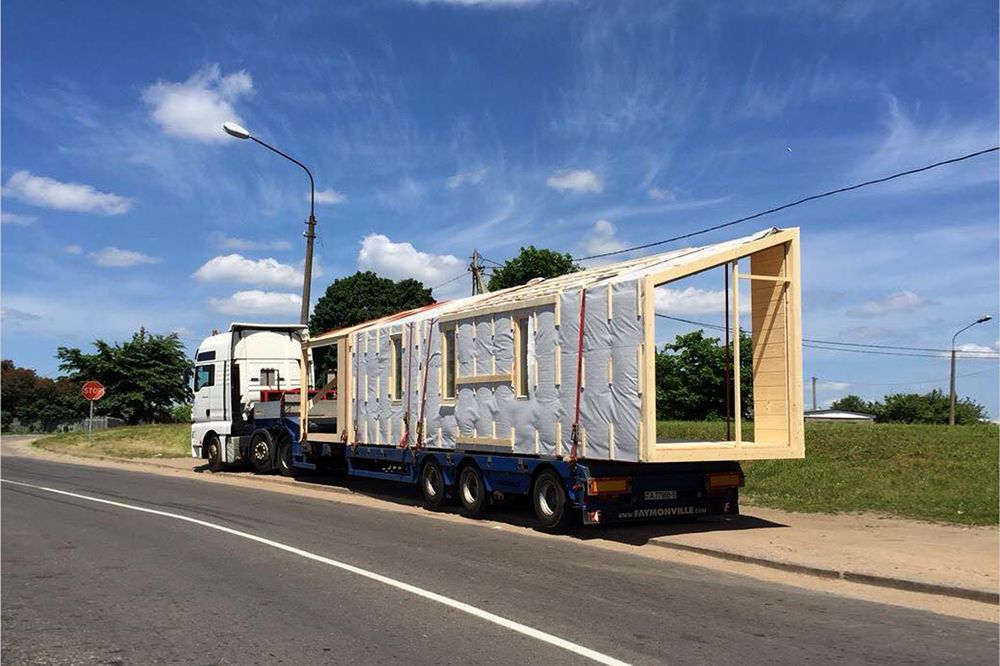 Транспортировка части дома